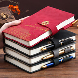 朗捷 360页笔记本本子a5国潮风记事本羊巴皮面本子商务笔记本文具加厚搭扣日记本办公会议记录本可定制logo