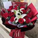 来一客母亲节鲜花速递玫瑰百合康乃馨鲜花送女友老婆生日礼物同城配送 19朵红玫瑰加白百何花束