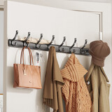 波迪亚奶油风挂衣架墙上壁挂挂衣钩门后挂钩上墙打孔衣服帽玄关柜钩 8钩-枪灰凤尾排钩