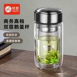 明霞玻璃杯带茶隔双层高硼硅玻璃水杯茶水分离车载杯子男泡茶杯