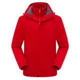 TUOWAI秋冬季冲锋衣定制工作服印logo三合一两件套防寒外套户外订制工装 0387纯色通款红色 M