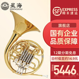 星海（XINGHAI INSTRUMENT）圆号西洋乐器降B调喇叭口可拆卸圆号四按键降B/F双排圆号 XFH-300型号(双排圆号+双号嘴)