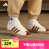 adidas「T头鞋」VL COURT 2.0复古休闲板鞋德训鞋阿迪达斯轻运动 乳白色/棕褐色 36