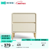 林氏家居现代创意卧室双抽屉网红百搭简易床边收纳柜储物柜小巧床头柜OI1B 【五金脚|米白色】TD129-C床头柜