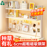 瑾梧桌面书架置物架钢制洞洞板宿舍学生书桌电脑办公桌上工位多层收纳 【矮款单层架】纯白-高38cm 【长度80cm】赠21件套+磁扣