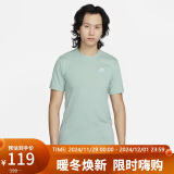 耐克（NIKE）男子 T恤 AS M NSW CLUB TEE 运动服 AR4999-310浅蓝色M码