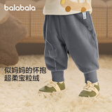 巴拉巴拉宝宝裤子男童长裤女童加绒裤2024冬装运动裤摇粒绒潮208424108205