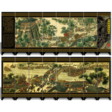 唐赋桌面屏风摆件中国特色礼物送老外北京特色京剧脸谱出国礼物伴手礼 八扇屏-清明上河图