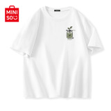 名创优品（MINISO）纯棉t恤男夏季2024新款衣服青少年亲肤透气时尚宽松大码冰感短袖 白色(生机胸标) 170/M(30天质量问题全额退)