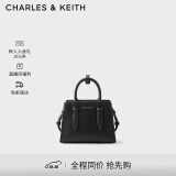 CHARLES&KEITH插带兔耳托特包手提斜挎包婚包包女包生日礼物CK2-50781362 Black黑色 M