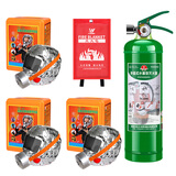 文举消防面具*2+1.5米灭火毯+水基灭火器+儿童面具 应急套装救援家庭
