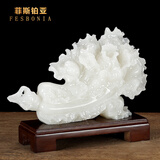 菲斯铂亚天然玉石白菜摆件家居酒柜办公室招财摆件送公司乔迁开业工艺礼品 56-60厘米+配实木底座