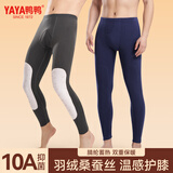 鸭鸭（YAYA）【鹅绒蚕丝】保暖裤男士秋裤保暖内衣德绒发热加绒护膝无痕打底裤