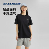 斯凯奇夏季男女情侣同款缤纷系列透气吸湿速干凉感短袖T恤L224U146 