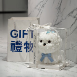 赟娅马尔济斯玫瑰花摆件永生花装饰品精美闺蜜生日礼物情人节送女朋友 【马尔济斯狗狗+蛋糕礼盒+灯串】