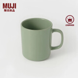 无印良品（MUJI）炻瓷 马克杯 家用水杯办公室咖啡杯 薄荷绿 500ml