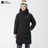 牧高笛（MOBIGARDEN）羽绒服户外加厚鹅绒保暖羽绒服高蓬松度运动登山鹅绒外套 曜石黑-女长款 XXL
