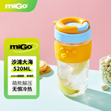 miGo甜甜圈玻璃水杯高颜值便携学生吸管泡茶大容量防烫男女通用520ml
