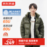 京东京造羽绒服男女情侣短款保暖厚外套男冬季衣服男装鸭绒  雪松绿 S
