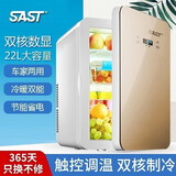 SAST迷你小冰箱制冷车家两用宿舍小型单人便携藏母乳化妆品车载冰 香槟金数控调温 车家两用 PD- 22L