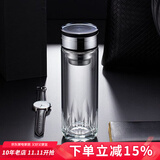 eno高档双层玻璃杯 男女士茶水分离带滤网泡茶杯子 车载加厚防烫水杯 九星连珠双层玻璃杯-礼盒装 380ml