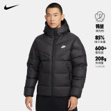 耐克NIKE羽绒服男短款连帽SF WR 650-D FLD外套FB8178-010黑M
