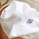 锐竹纯棉夏季百搭字母印花短袖t恤男女宽松潮流百搭学生复古上衣 BOOK-纯棉 XL 120-135斤