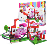 Hello Kitty凯蒂猫玩具积木过家家玩具儿童玩具女孩生日可爱拼装拼插塑料套装 凯蒂乐园-转转小火车HKM006