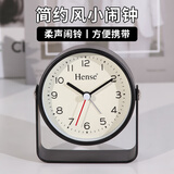 汉时（Hense）简约桌面闹钟儿童学生专用起床神器卧室床头闹表时钟摆放式台式座钟小钟表 HA52黑色开学季