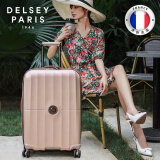 DELSEY戴乐世行李箱万向轮旅行箱20英寸登机密码箱扩容 粉红 2087