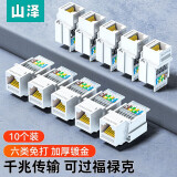 山泽 六类网络模块 CAT6千兆免打网线面板模块 RJ45水晶头母座电脑网口插座连接头10个装 MKC-610