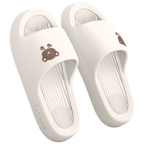 稻草人拖鞋男女居家用秋冬洗澡厚底浴室内外穿情侣防滑静音凉拖 白40-41