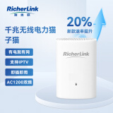 RicherLink 瑞吉联RL65013GWL千兆迷你无线扩展PLC电力猫单只装家用路由器WIFI信号放大器穿墙宝免布线IPTV