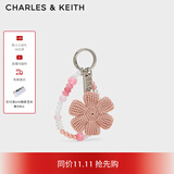 CHARLES&KEITH钩编花朵造型珠链钥匙扣包挂生日礼物CK8-10870078 Light Pink浅粉色 1个