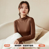 翊尚美打底衫女秋冬2024新款半高领女士秋衣女修身超软保暖加厚打底上衣 咖色【秋冬面膜衣】 均码【适合80-140斤】