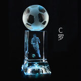 初凝（CHUNING）新年生日礼物男生送男友兄弟定制水晶篮球星纪念品摆件女生礼品 C罗（电池款）