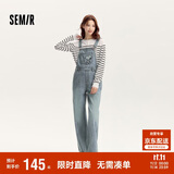 森马史努比IP牛仔裤女阔腿裤春秋背带裤休闲可爱109524124007