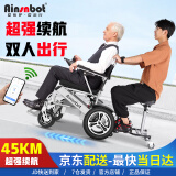 【安全出行款】美国Ainsnbot智能遥控电动轮椅车全自动越野老年人双人可折叠轻便旅行专用十大排名 [3]银-CE认证安全锂电 32AH