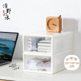 清野の木 衣物收纳箱抽屉收纳盒储物箱 5L透白 3个装