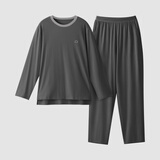 蕉内（Bananain）棉棉305H男女士睡衣睡裤纯棉情侣家居服套装春夏季长袖长裤不闷汗 【男士】彦灰 XL