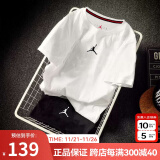 耐克（NIKE）短袖男t恤aj官方舰店24年夏季新款JORDAN运动透气半袖男士体恤男 FN5830-100/经典aj/白色/主图款 XL