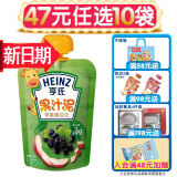 亨氏（Heinz）超金果泥乐维滋果汁泥 婴幼儿童辅食 宝宝零食水果泥6个月以上 苹果黑加仑120g