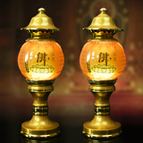 琉璃佛具用品大全供奉套装观音香炉果盘供佛水杯佛灯佛前摆件家用 14寸-供灯