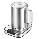 U·FIT高端不锈钢养生壶一体成型316L恒温壶家用全自动养身壶办公室多功能全钢电热水壶煮粥花茶黑茶 【加厚双层全钢】304白色升级款W01 1L