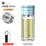 JRINKTEEA茶水分离玻璃杯男女全钢茶仓泡茶杯办公过滤喝茶车载水杯绿茶杯 Predmore冰裂蓝300ml