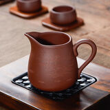 尊壶紫砂公道杯茶海分茶器功夫茶具配件紫泥刻绘山水公杯