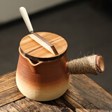 尚言坊围炉煮茶器具套装罐罐壶烤奶陶瓷茶壶煮茶壶泡茶壶茶水分离煮茶器 4渐变陶韵罐罐壶三件套  700ml