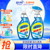 蓝月亮家用玻璃清洁剂擦窗户镜子浴室汽车玻璃水500g+500g 