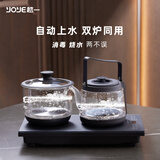 越一全自动上水电热水壶茶台烧水壶一体智能恒温电热水壶电茶炉茶台茶具整套PT66 0.6L 双炉