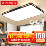V-POWER客厅大灯简约现代大气家用2024年新款高端灯具大全吸顶灯广东中山 【遥控】中客厅144W无极80*60cm